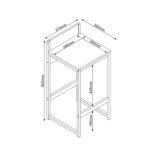 Baro kėdė HANNES 38x38xH80cm, kaimiškas melaminas - Image 5