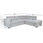 Kampinė sofa-lova ODELIA-2 RC, pilka - Image 10