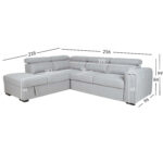 Kampinė sofa-lova ODELIA-2 LC, pilka - Image 10