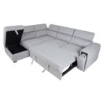 Kampinė sofa-lova ODELIA-2 LC, pilka - Image 5