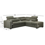 Kampinė sofa-lova ODELIA-2 RC, šviesiai žalia - Image 4