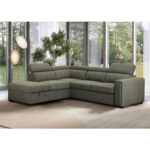 Kampinė sofa-lova ODELIA-2 LC, šviesiai žalia - Image 2