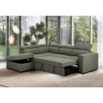 Kampinė sofa-lova ODELIA-2 LC, šviesiai žalia - Image 3