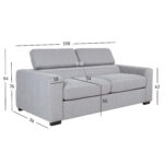Sofa-lova KINGSTON 3 vietų 198x96xH76/94cm, pilka - Image 7
