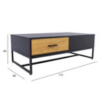 Kavos staliukas AMSTERDAM 110x60xH40cm, ąžuolas/juoda - Image 2