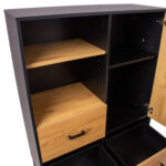 Komoda AMSTERDAM 100x40xH140cm, ąžuolas/juoda - Image 5