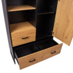 Komoda AMSTERDAM 100x40xH140cm, ąžuolas/juoda - Image 6