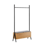 Drabužių lentyna AALBORG su suoliuku 97x32xH180cm, ąžuolas