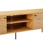 TV staliukas LINE 150x40xH50cm, melaminas su ąžuolo žieve - Image 6