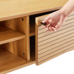 TV staliukas LINE 150x40xH50cm, melaminas su ąžuolo žieve - Image 8