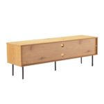 TV staliukas LINE 150x40xH50cm, melaminas su ąžuolo žieve - Image 10