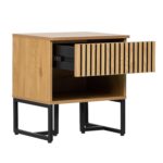 Naktinis staliukas HAMPTON 50x40xH55cm, melaminas su ąžuolo žieve - Image 2