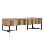 Žurnalinis staliukas HAMPTON 120x60xH40cm, melaminas su ąžuolo žieve