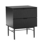 Naktinis staliukas SEQUENCE su 2 stalčiais 45x40xH55cm, juodas