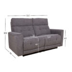 BOSCO 2 vietų sofa su elektriniu mechanizmu, pilka - Image 8