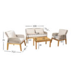 Sodo baldų komplektas FLORIDA stalas, sofa ir 2 foteliai, smėlio spalvos - Image 5