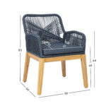 Kėdė FLORIDA 58x66xH83cm, akacija, salė - Image 6