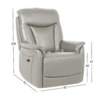 Atlenkiamas fotelis BALDWIN su elektriniu pakėlimo mechanizmu, smėlio spalvos oda - Image 2