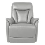 Atlenkiamas fotelis BALDWIN su elektriniu pakėlimo mechanizmu, smėlio spalvos oda - Image 3