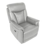 Atlenkiamas fotelis BALDWIN su elektriniu pakėlimo mechanizmu, smėlio spalvos oda - Image 6