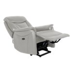 Atlenkiamas fotelis BALDWIN su elektriniu pakėlimo mechanizmu, smėlio spalvos oda - Image 8