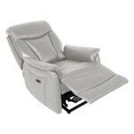 Atlenkiamas fotelis BALDWIN su elektriniu pakėlimo mechanizmu, smėlio spalvos oda - Image 9