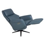 Atlenkiamas fotelis DAMIANO su elektriniu mechanizmu, mėlyna oda - Image 6