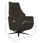 Kėdė DAYANA su elektriniu mechanizmu, ruda oda - Image 2