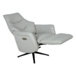 Atlenkiamas fotelis DAYANA su elektriniu mechanizmu, smėlio spalvos oda - Image 6