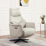 Atlenkiamas fotelis DAYANA su elektriniu mechanizmu, smėlio spalvos oda - Image 10