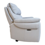 2 vietų sofa BOWEN su elektriniu mechanizmu, pilkšvai smėlio spalvos, natūrali oda - Image 6