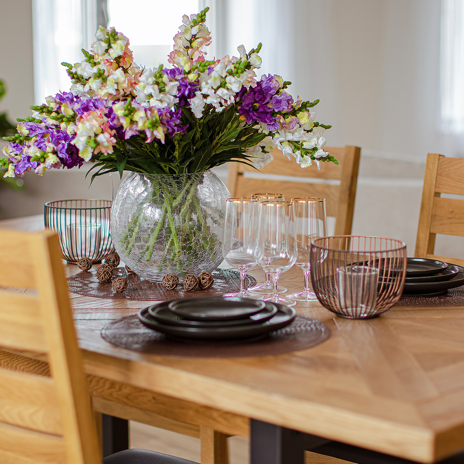 75316_02 Vaza CRACK BOWL, D24xH21cm, įtrūkęs stiklas - Image 1