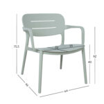 Kėdė MANGO 64x66xH75,5cm, žalsvai pilkas plastikas - Image 6