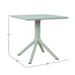 Laud MANGO 80x80xH75cm, žalsvai pilkas plastikas - Image 4