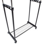 Drabužių pakabos vežimėlis FRY 83x43xH93,5-168cm, juoda/chromas - Image 3