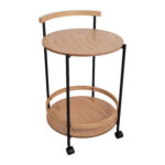 Serviravimo krepšelis GENUA 49x46xH74cm, šviesus medis/juoda spalva - Image 2