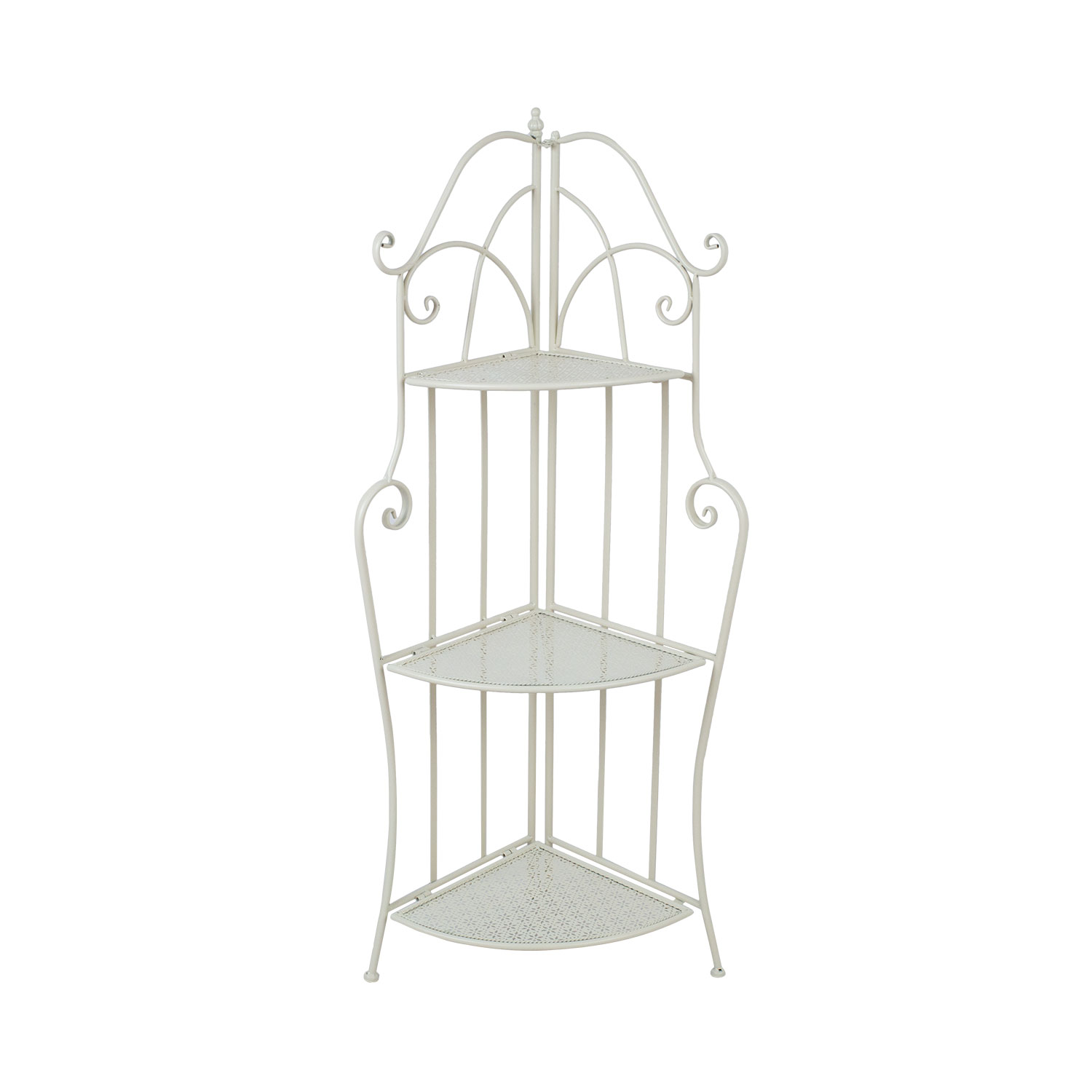 76614 Kampinė lentyna SANDY 39x39xH126cm, antikvarinės baltos spalvos - Image 1