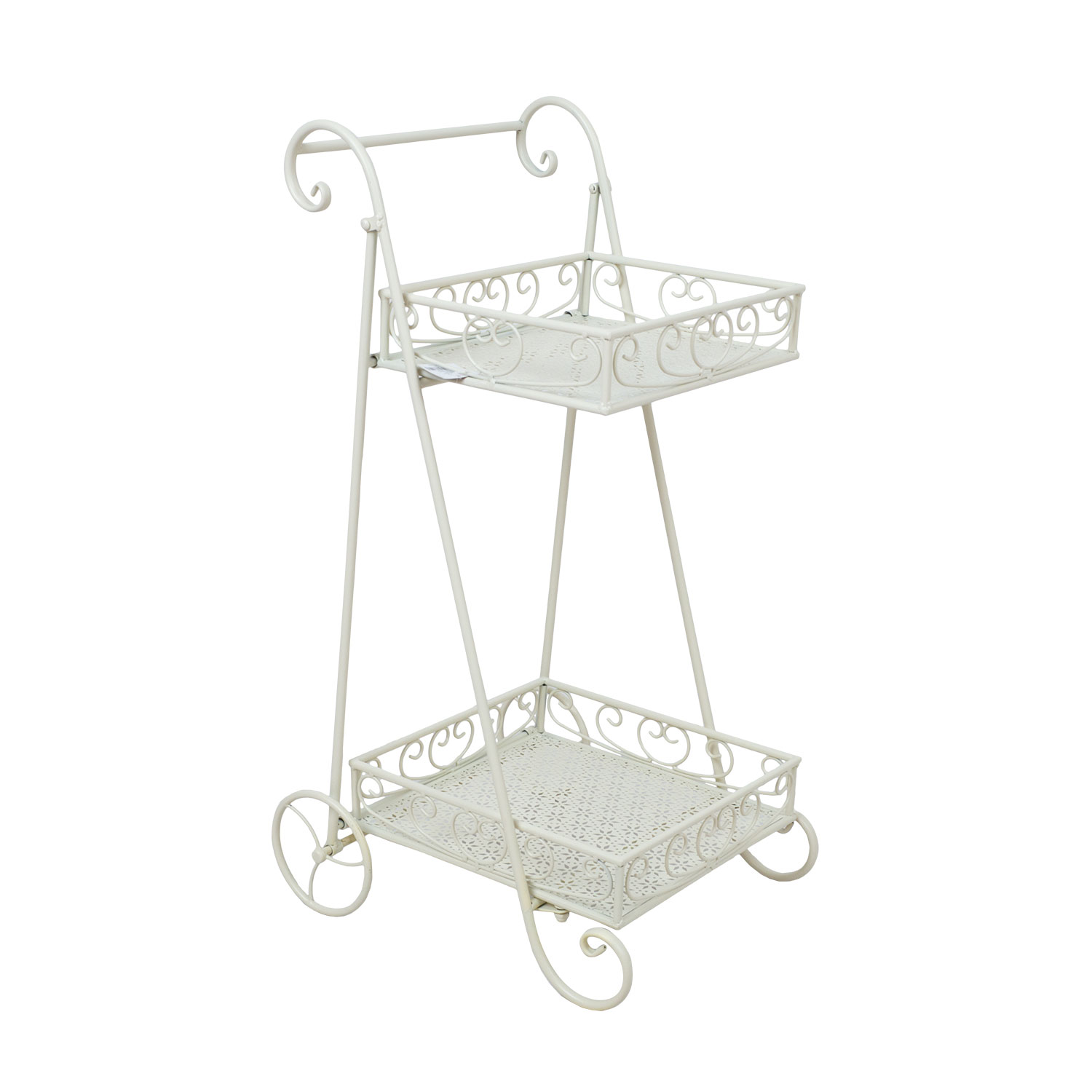 76629 Gėlių stovas SANDY 35x43xH75cm, antikvarinės baltos spalvos - Image 1