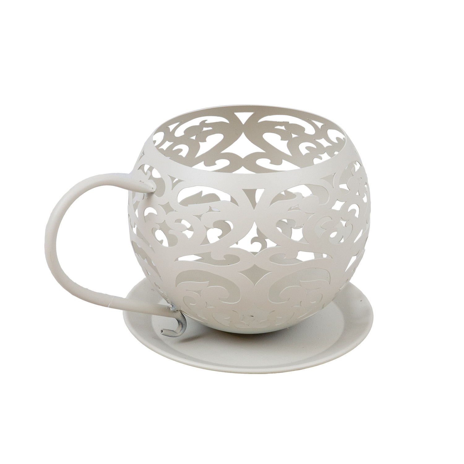 76764 Žvakidė SANDY 26x19xH15cm, antikvarinės baltos spalvos - Image 1