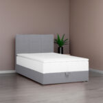 Kontinentinė lova LEVI 120x200 cm, su čiužiniu, pilka - Image 8