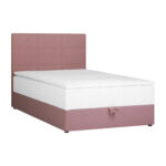 Kontinentinė lova LEVI 120x200 cm, su čiužiniu, rožinė