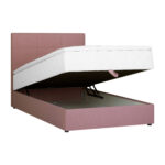 Kontinentinė lova LEVI 120x200 cm, su čiužiniu, rožinė - Image 3