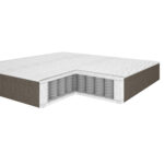 Kontinentinė lova LEENA 160x200 cm, su čiužiniu, tamsiai smėlio spalvos - Image 8