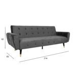 Sofa-lova FALUN 214x83xH82cm, pilkas aksomas - Image 12