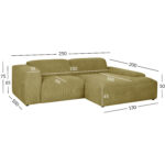 Kampinė sofa LEHTE, dešinysis kampas, žalia - Image 8