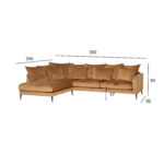 Kampinė sofa LARTES kairysis kampas, ruda - Image 2