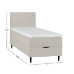 Kontinentinė lova LAARA 90x200 cm, smėlio spalvos - Image 9