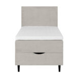 Kontinentinė lova LAARA 90x200 cm, smėlio spalvos - Image 2