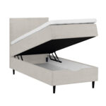 Kontinentinė lova LAARA 90x200 cm, smėlio spalvos - Image 5