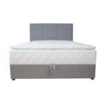 Kontinentinė lova LEVI 140x200 cm, su čiužiniu, pilka - Image 3